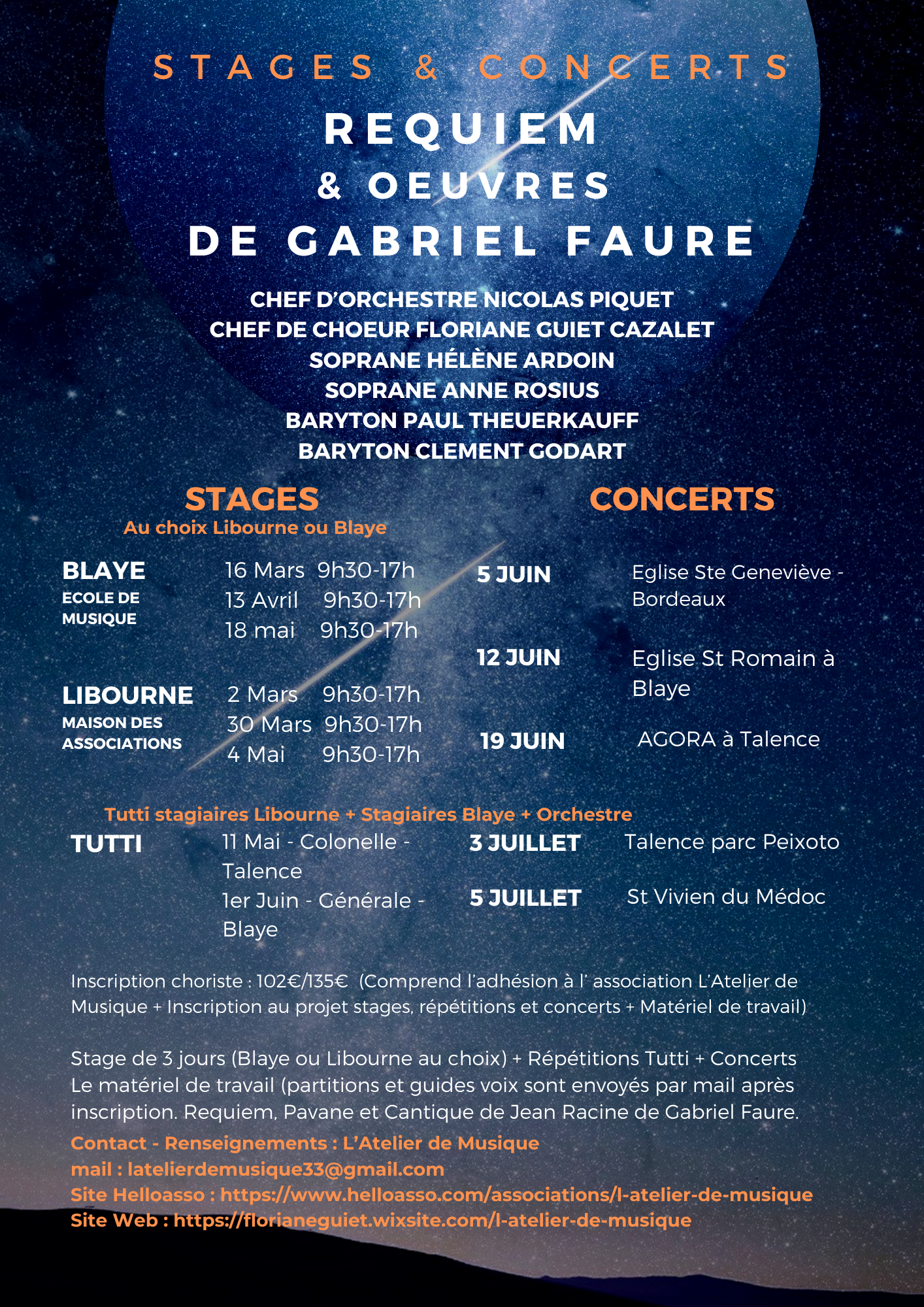 Requiem Faure Stage Choeur éphémère